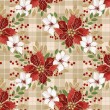 Tricoline Digital Flores de Natal Glitter 100% Algodão 1,50m Largura - Variante 1