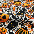 Tricoline Digital Halloween Temático fundo Branco 100% Algodão - Variante 1