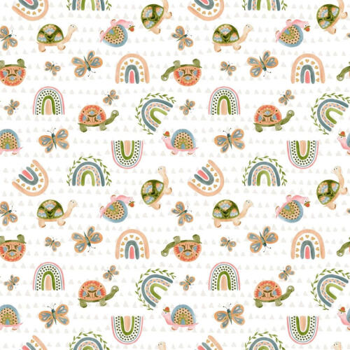 Tricoline Digital Infantil Tartaruga Boho 100% Algodão - Variante 1