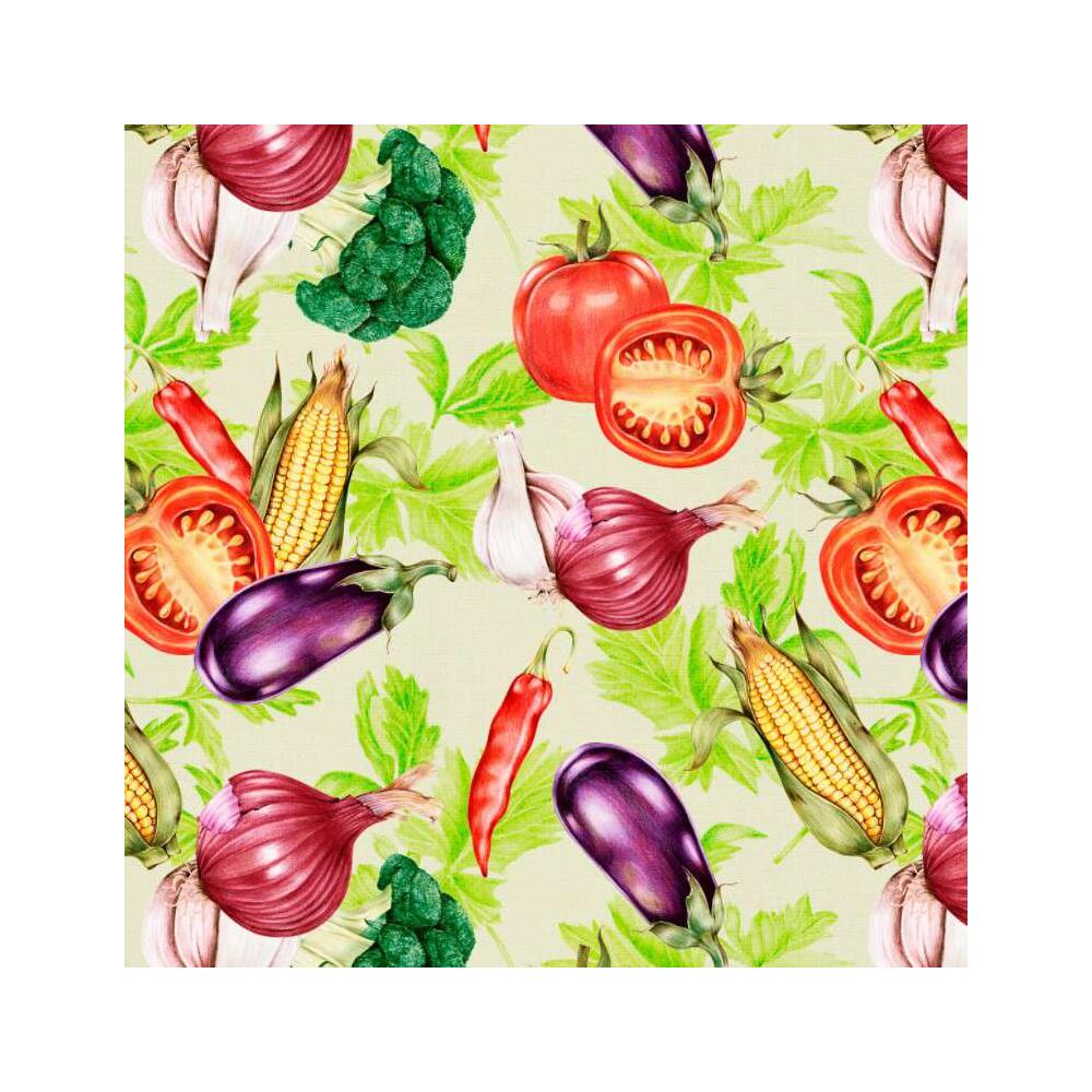 Tricoline Digital - Legumes - 100% Algodão - Variante 1