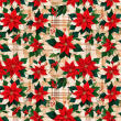 Tricoline Digital Natal Flores Rústicas 100% Algodão - Variante 1