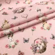 Tricoline Digital Páscoa Fundo Poazinho Rosa 100% Algodão 1,50m largura - Variante 1