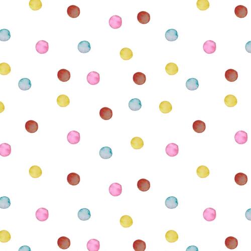 Tricoline Digital Frutas com Poá Aquarela 100% Algodão - Variante 1
