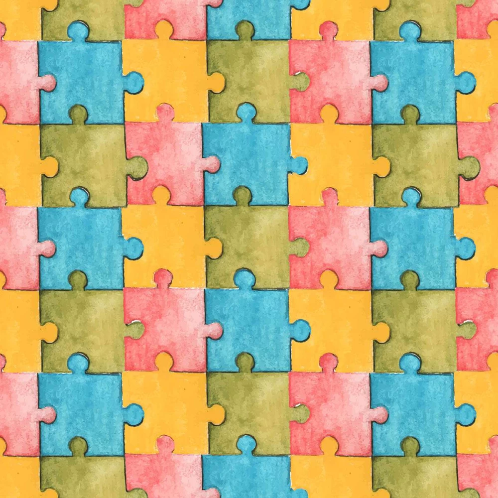 Tricoline Digital - Quebra Cabeça - 100% Algodão - Variante 1 Tricoline Digital - Quebra Cabeça - 100% Algodão - Variante 1