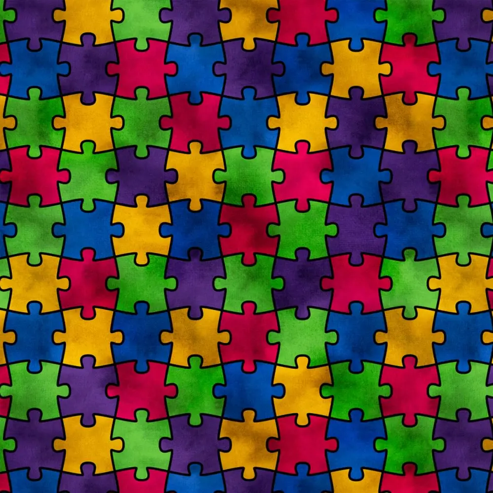 Tricoline Digital Quebra Cabeça 100% Algodão - Variante 1 Tricoline Digital Quebra Cabeça 100% Algodão - Variante 1