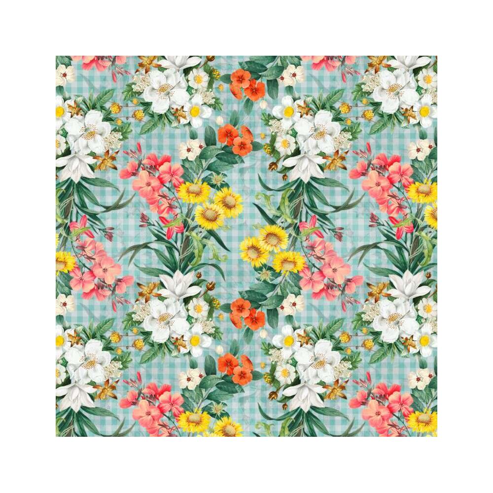 Tricoline Digital - Ramos Florais - 100% Algodão - Variante 1