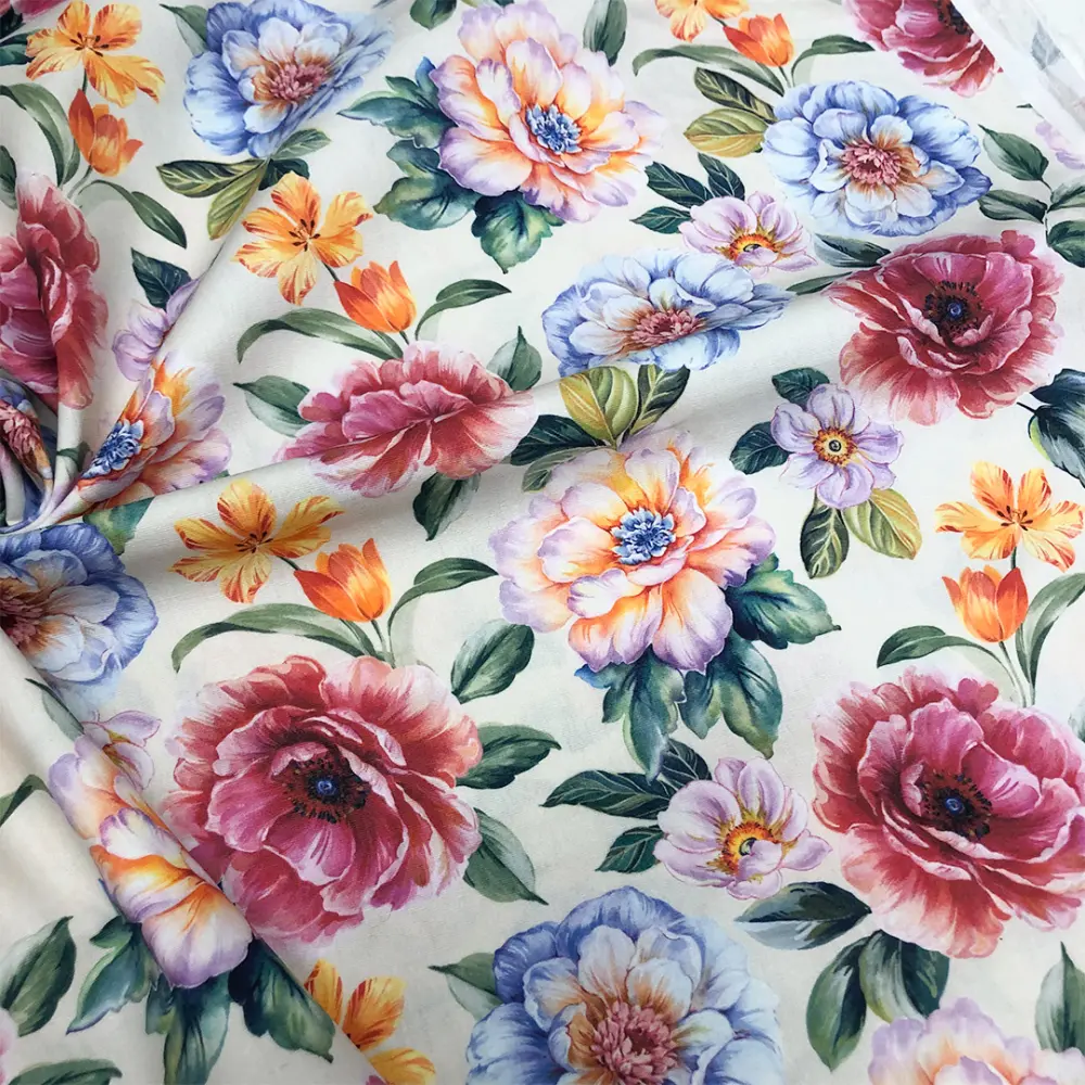 Tricoline Digital Rosas Aquarela 100% Algodão 1,50m Largura - Variante 1 Tricoline Digital Rosas Aquarela 100% Algodão 1,50m Largura - Variante 1