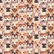 Tricoline Digital - Rostos Cachorros - 100% Algodão - Variante 1