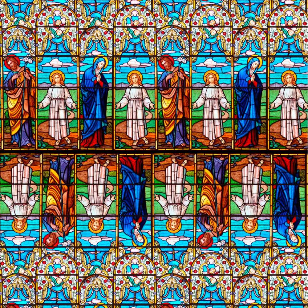 Tricoline Digital Sacro Vitral 100% Algodão - Variante 1