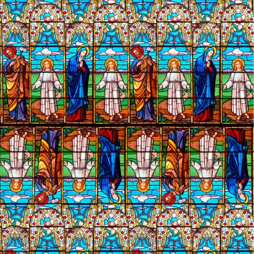 Tricoline Digital Sacro Vitral 100% Algodão - Variante 1 Tricoline Digital Sacro Vitral 100% Algodão - Variante 1