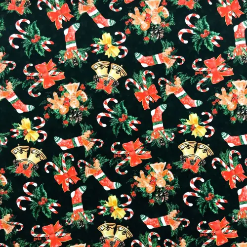 Tricoline Digital - Símbolo de Natal - 100% Algodão - Variante 1 Tricoline Digital - Símbolo de Natal - 100% Algodão - Variante 1