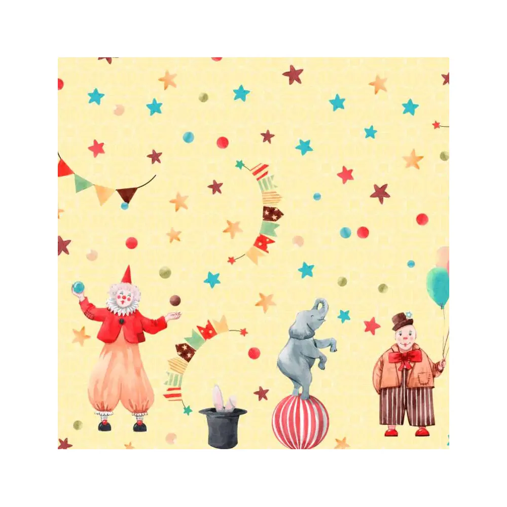 Tricoline Digital - Turma do Circo - 100% Algodão - Variante 1 Tricoline Digital - Turma do Circo - 100% Algodão - Variante 1