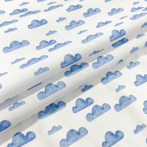 Tricoline Estampa Exclusiva Coleção Céu Azul 100% Algodão 1,50m Largura - Nuvem