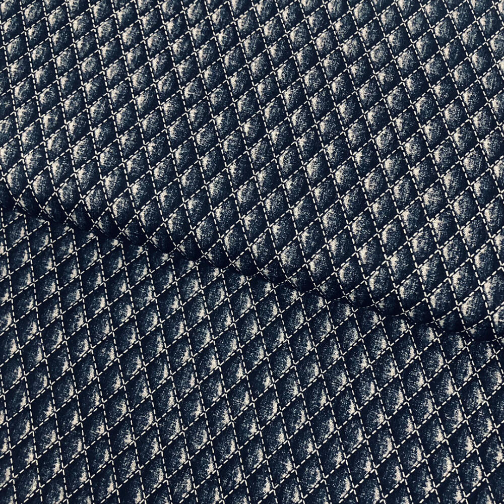 Tricoline Estampa Matelassê 100% Algodão 1,50m Largura - Azul marinho