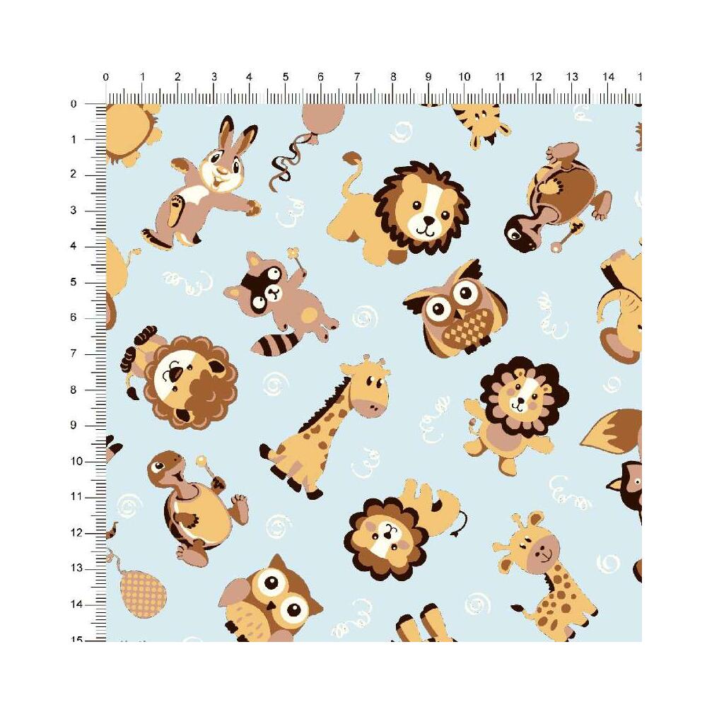Tricoline Estampada - Animais Diversos - 100% Algodão - 1,50m largura - Variante 5