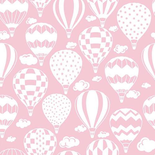 Tricoline Estampada - Balão Rosa Bebê - 100% Algodão - 1,50m Largura - Variante 1