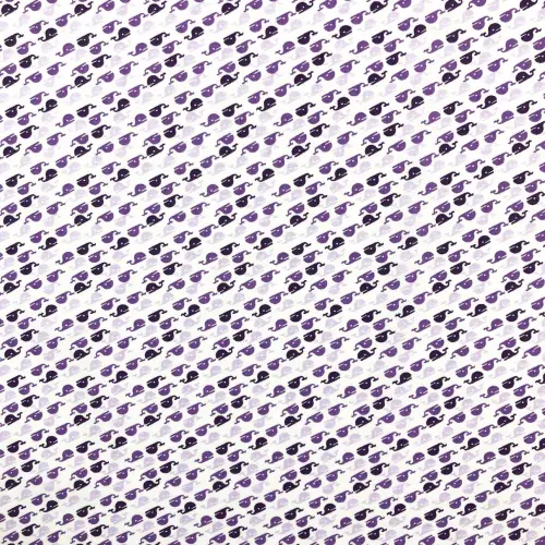 Tricoline Estampada - Baleia - Promoção - Roxo