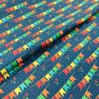 Tricoline Estampada Bandeirinhas Fundo Azul Marinho 100% Algodão 1,50m largura - Variante 1