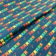 Tricoline Estampada Bandeirinhas Fundo Azul Marinho 100% Algodão 1,50m largura - Variante 1 Tricoline Estampada Bandeirinhas Fundo Azul Marinho 100% Algodão 1,50m largura - Variante 1