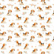 Tricoline Estampada Cachorrinho no Jardim 100% Algodão 1,50m Largura - Variante 1