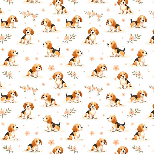 Tricoline Estampada Cachorrinho no Jardim 100% Algodão 1,50m Largura - Variante 1