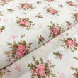 Tricoline Estampada Caldeira Buquês Yasmin 100% Algodão 1,50m Largura - Fundo creme