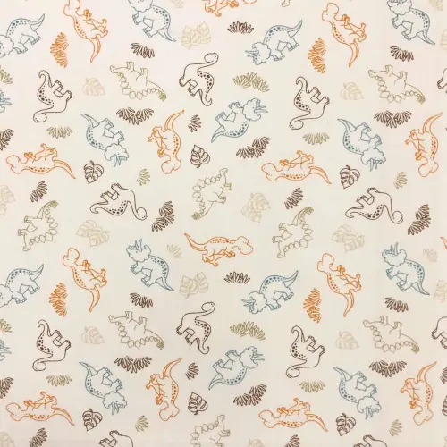Tricoline Estampada Caldeira Contorno Dino 100% Algodão 1,50m Largura - Bege Tricoline Estampada Caldeira Contorno Dino 100% Algodão 1,50m Largura - Bege