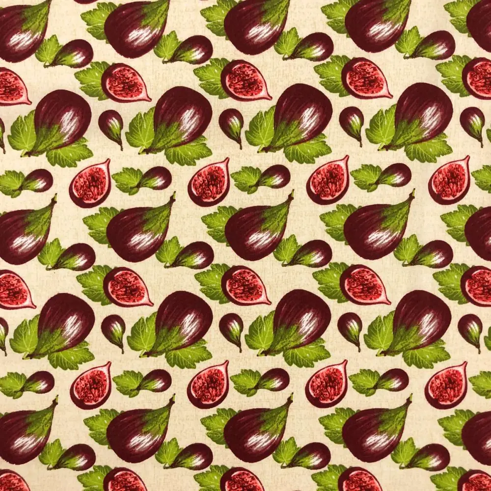 Tricoline Estampada Caldeira Figo 100% Algodão 1,50m Largura - Bege Tricoline Estampada Caldeira Figo 100% Algodão 1,50m Largura - Bege