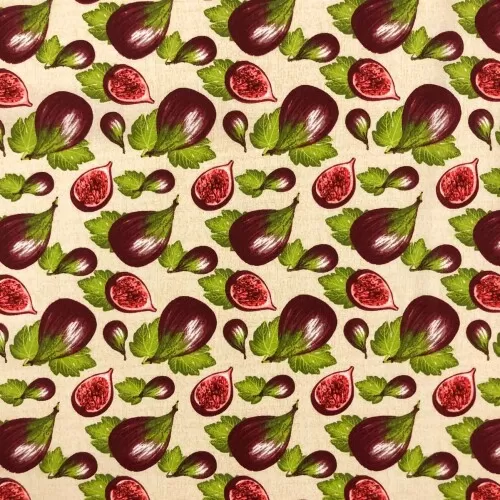 Tricoline Estampada Caldeira Figo 100% Algodão 1,50m Largura - Bege Tricoline Estampada Caldeira Figo 100% Algodão 1,50m Largura - Bege