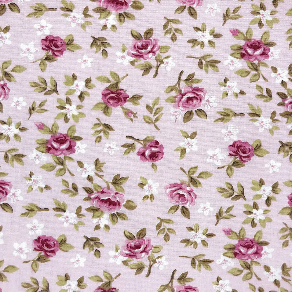 Tricoline Estampada Caldeira Florzinhas Lucia 100% Algodão 1,50m Largura - Fundo rose Tricoline Estampada Caldeira Florzinhas Lucia 100% Algodão 1,50m Largura - Fundo rose