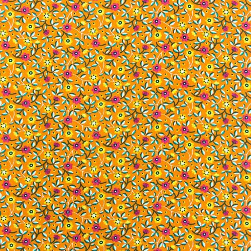 Tricoline Estampada Caldeira Kelly 100% Algodão 1,50m Largura - Laranja