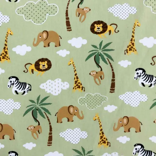 Tricoline Estampada Caldeira Safari 100% Algodão 1,50m Largura - Verde Tricoline Estampada Caldeira Safari 100% Algodão 1,50m Largura - Verde