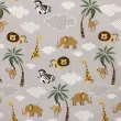 Tricoline Estampada Caldeira Safari 100% Algodão 1,50m Largura - Cinza