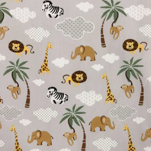 Tricoline Estampada Caldeira Safari 100% Algodão 1,50m Largura - Cinza Tricoline Estampada Caldeira Safari 100% Algodão 1,50m Largura - Cinza