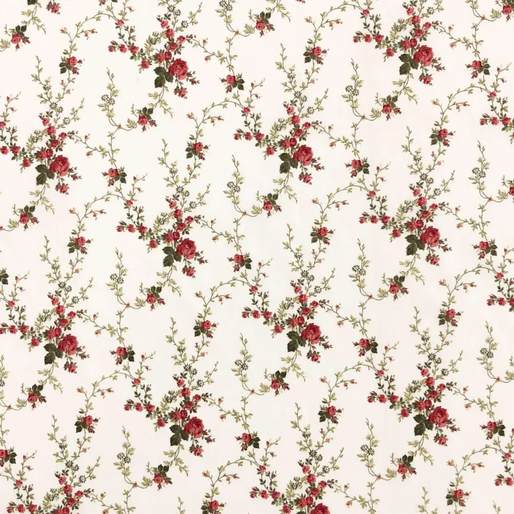 Tricoline Estampada Caldeira Sarah 100% Algodão 1,50m Largura - Bordô