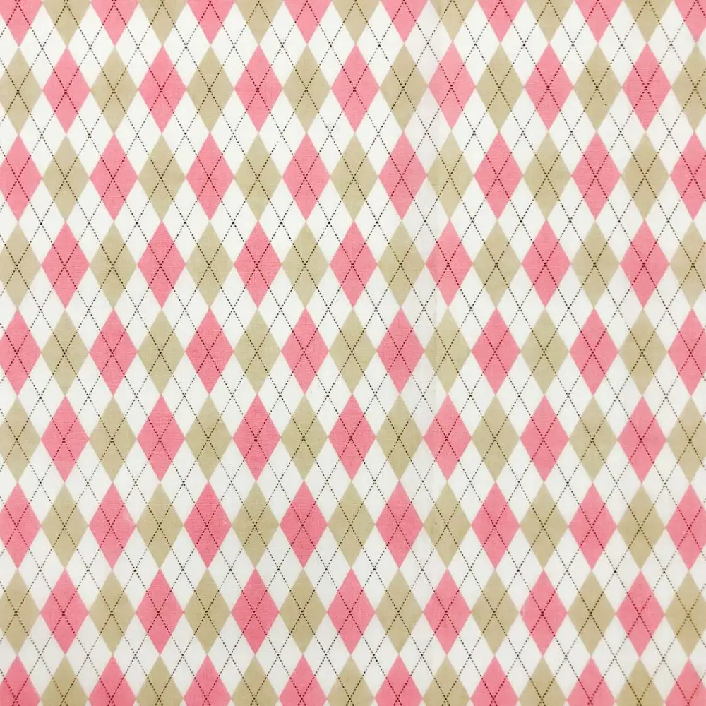 Tricoline Estampada Caldeira Trapézio 100% Algodão 1,50m Largura - Rosa