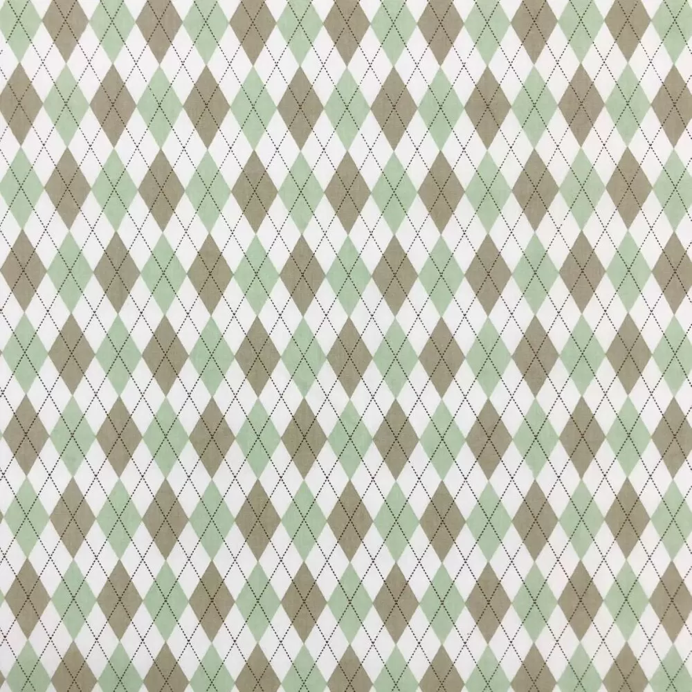 Tricoline Estampada Caldeira Trapézio 100% Algodão 1,50m Largura - Verde