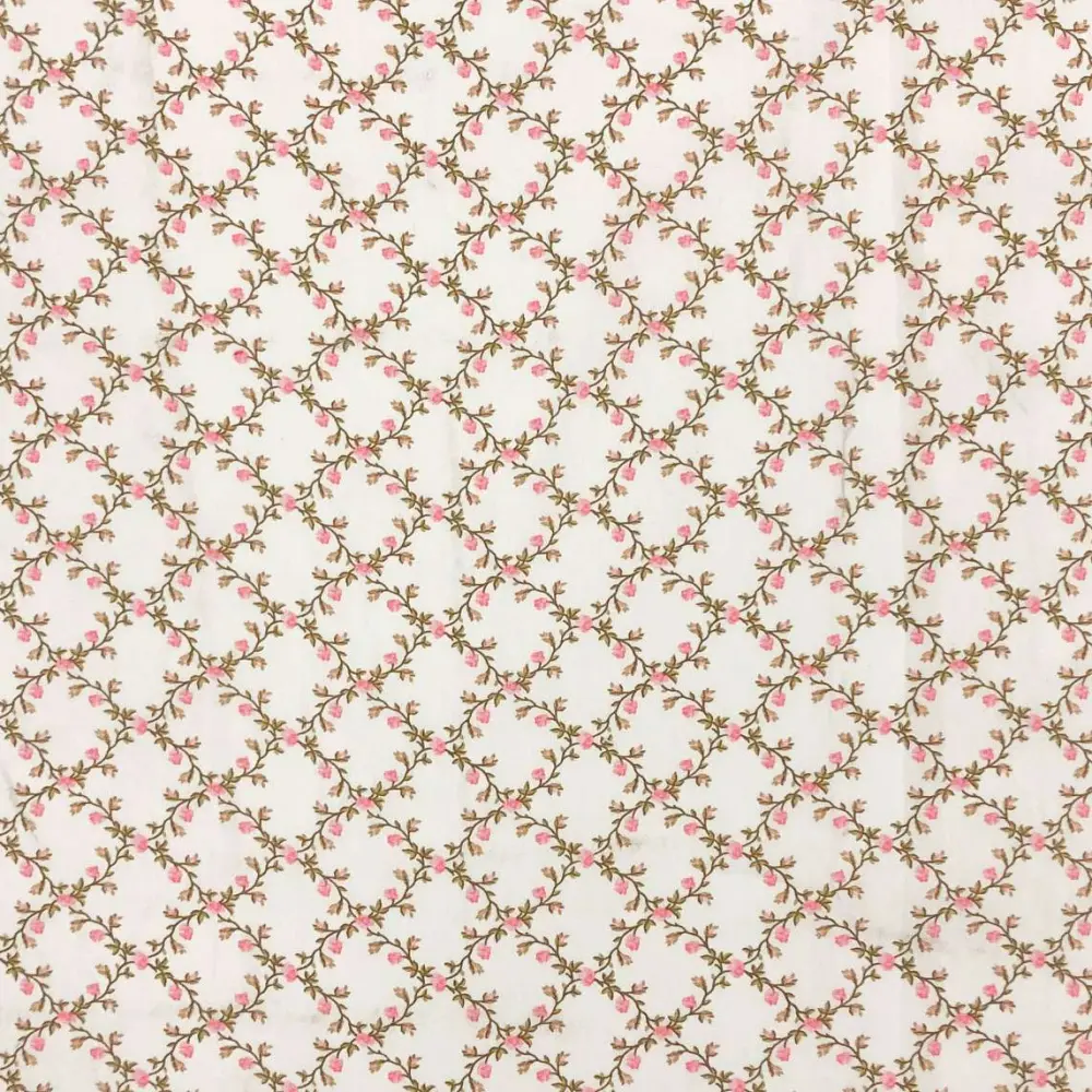 Tricoline Estampada Caldeira Valentina 100% Algodão 1,50m Largura - Rosa