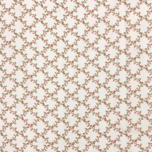 Tricoline Estampada Caldeira Valentina 100% Algodão 1,50m Largura - Rosa