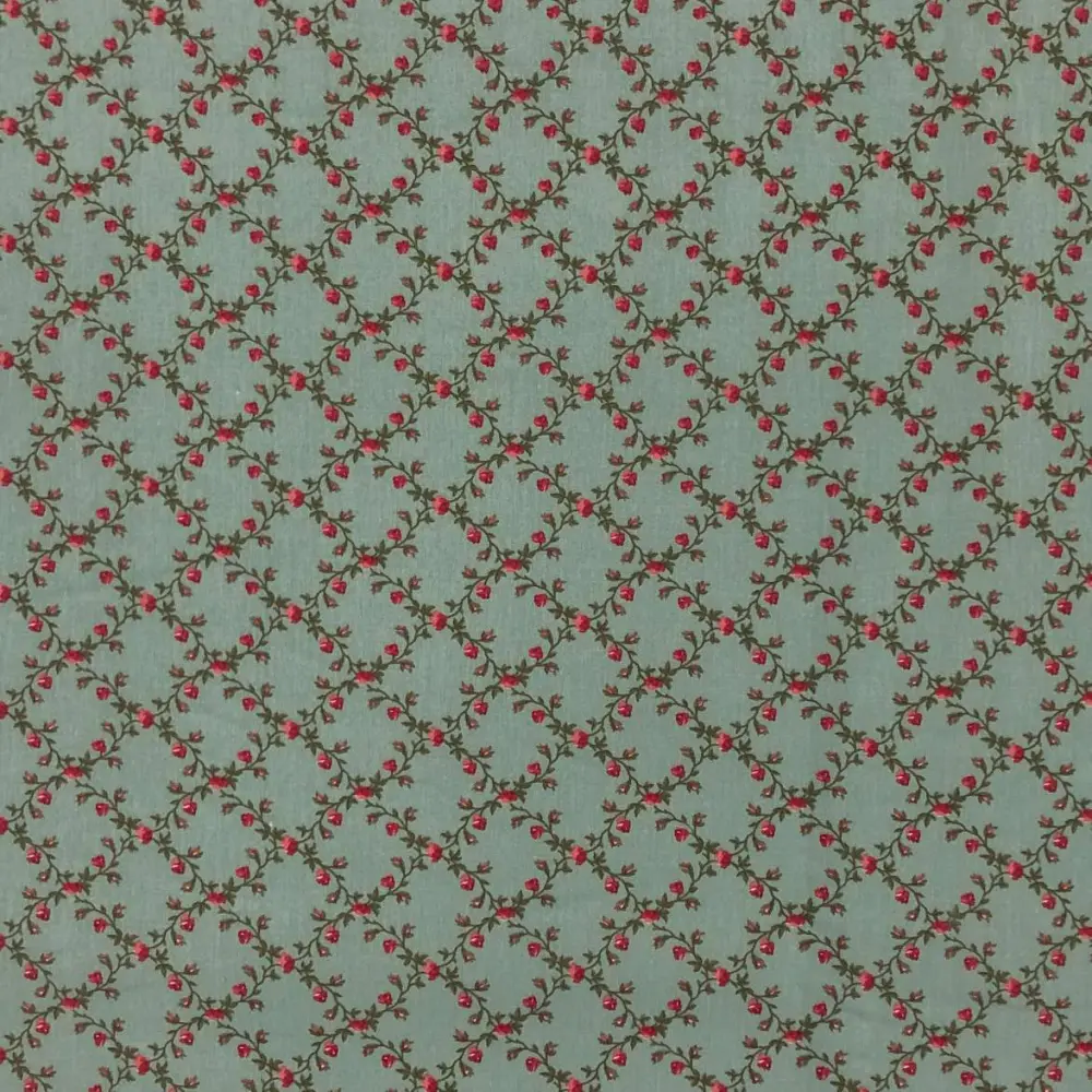 Tricoline Estampada Caldeira Valentina 100% Algodão 1,50m Largura - Verde