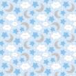 Tricoline Estampada - Céu Azul Bebê - 100% Algodão - 1,50m Largura - Variante 1