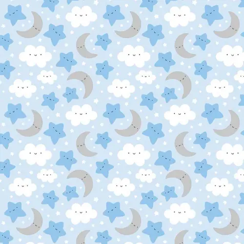 Tricoline Estampada - Céu Azul Bebê - 100% Algodão - 1,50m Largura - Variante 1 Tricoline Estampada - Céu Azul Bebê - 100% Algodão - 1,50m Largura - Variante 1