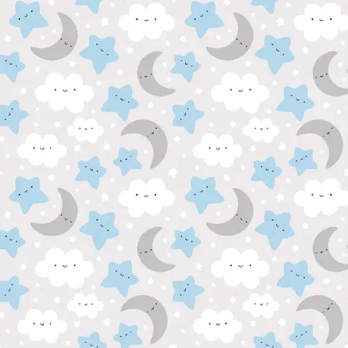 Tricoline Estampada - Céu Azul Branco e Cinza - 100% Algodão - 1,50m Largura - Variante 1 Tricoline Estampada - Céu Azul Branco e Cinza - 100% Algodão - 1,50m Largura - Variante 1