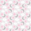 Tricoline Estampada - Céu Rosa, Branco e Cinza - 100% Algodão - 1,50m Largura - Variante 1