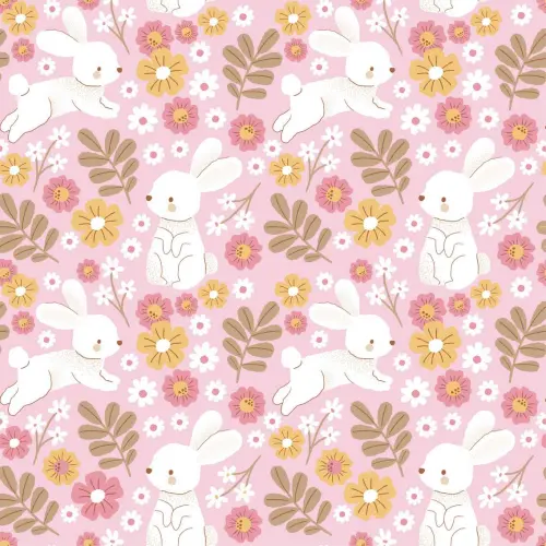 Tricoline Estampada Páscoa Coelhinhos Saltitantes 100% Algodão 1,50m largura - Variante 2 Tricoline Estampada Páscoa Coelhinhos Saltitantes 100% Algodão 1,50m largura - Variante 2