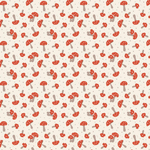 Tricoline Estampada Cogumelos Boho 100% Algodão 1,50m largura - Variante 1