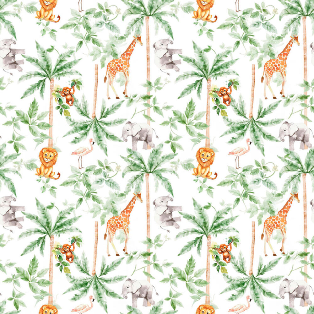 Tricoline Estampada Coqueiros Selva 100% Algodão 1,50m Largura - Variante 1