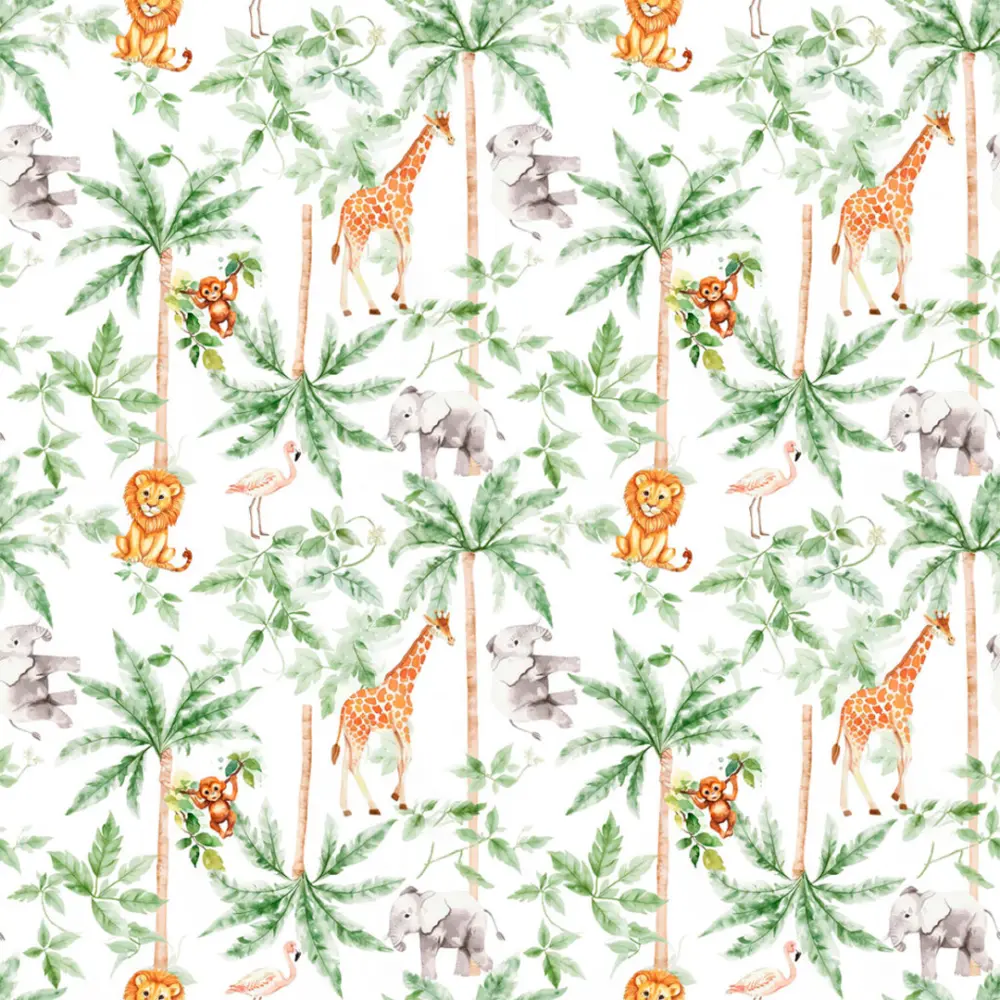 Tricoline Estampada Coqueiros Selva 100% Algodão 1,50m Largura - Variante 1 Tricoline Estampada Coqueiros Selva 100% Algodão 1,50m Largura - Variante 1