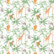 Tricoline Estampada Coqueiros Selva 100% Algodão 1,50m Largura - Variante 1