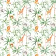Tricoline Estampada Coqueiros Selva 100% Algodão 1,50m Largura - Variante 1 Tricoline Estampada Coqueiros Selva 100% Algodão 1,50m Largura - Variante 1